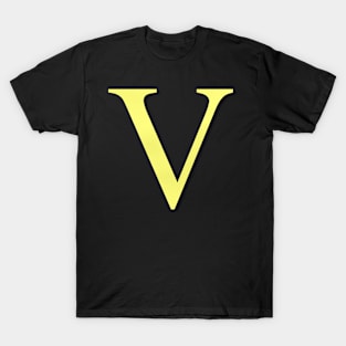 The Letter V in Shadowed Gold T-Shirt